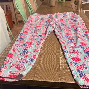Simply Southern Kids Leggings - Pink and Blue Floral